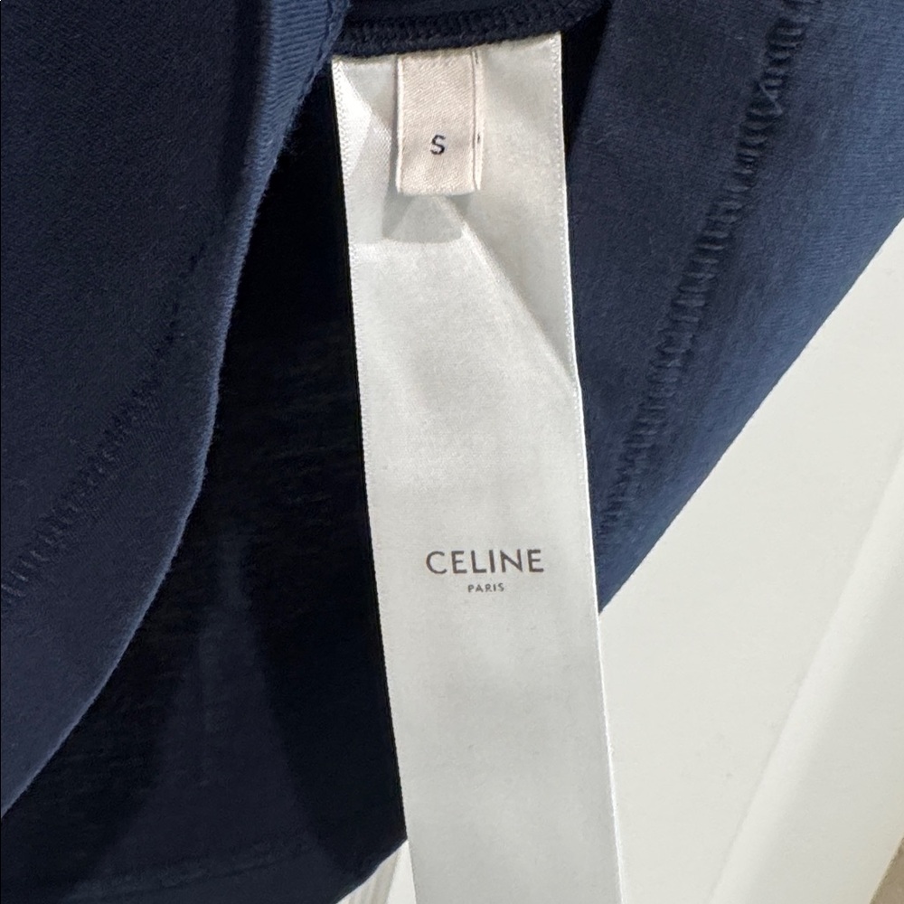 CELINE Blue Colorblock Logo Print Tank - size small - Picture 7 of 10